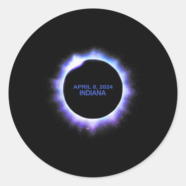 Total Solar Eclipse April 8 2024  Classic Round Sticker (Front)