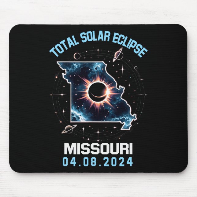 Total Solar Eclipse April 8 2024 Missouri Totality Mouse Pad (Front)