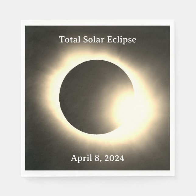 Total solar eclipse April 8, 2024 Napkin (Front)
