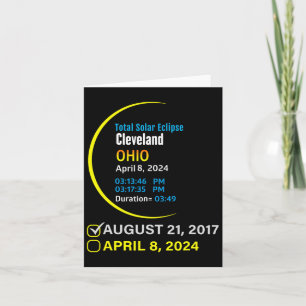 Total Solar Eclipse April 8 2024 Ohio Cleveland  Card