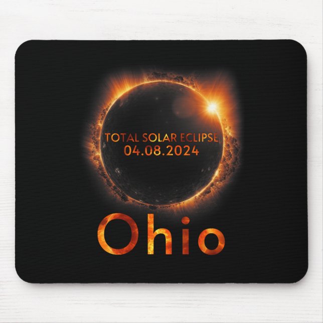 Total Solar Eclipse April 8 2024 Ohio Solar Eclips Mouse Pad (Front)