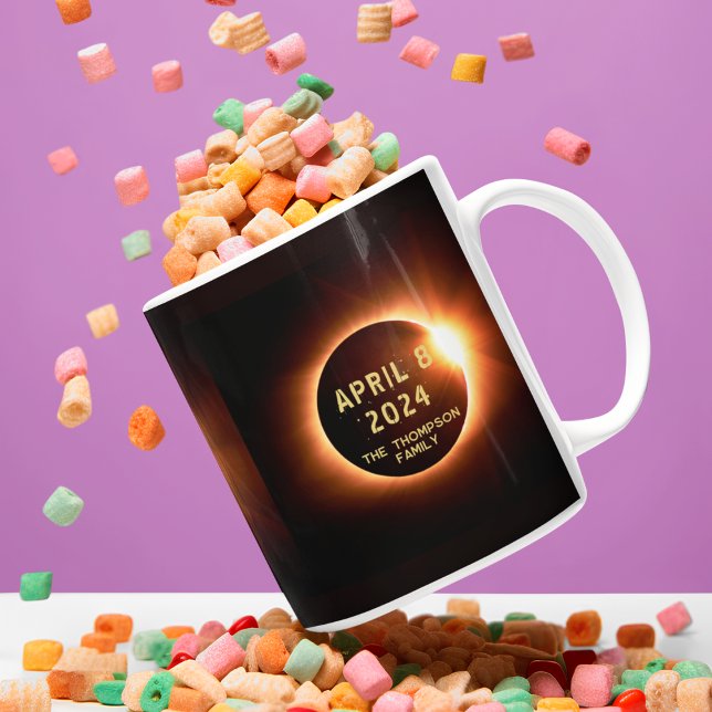 Total Solar Eclipse April 8 2024 Personalised Two-Tone Coffee Mug (Creator Uploaded)