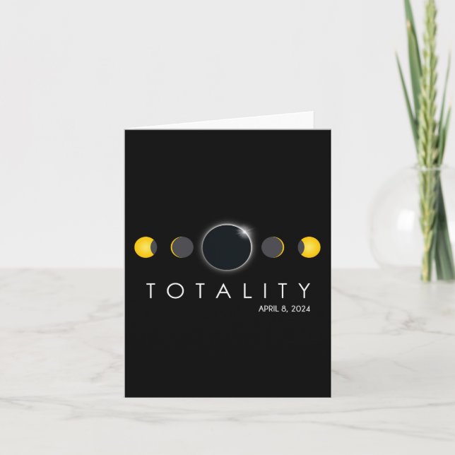 Total Solar Eclipse April 8 2024 Phases Totality 1 Card (Front)