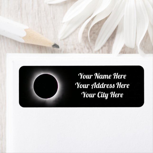 Total Solar Eclipse April 8, 2024 Return Address Label (Insitu)