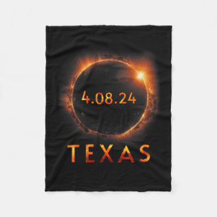 Total Solar Eclipse April 8 2024 Texas Solar Eclip Fleece Blanket
