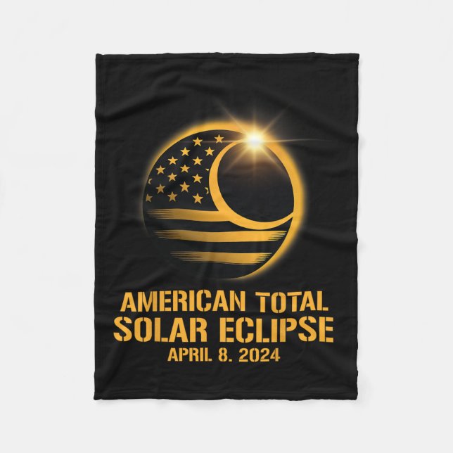 Total Solar Eclipse April 8 2024 Totality Astronom Fleece Blanket (Front)
