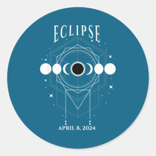 Total Solar Eclipse April 8 Classic Round Sticker