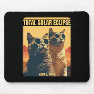 Total Solar Eclipse April 8 Eclipse Cats Mouse Pad