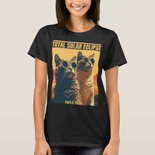 Total Solar Eclipse April 8 Eclipse Cats  T-Shirt