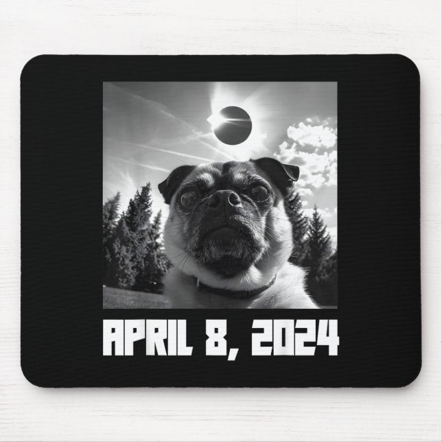 Total Solar Eclipse April 8 Illustration Mouse Pad (Front)