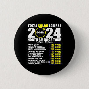 Total Solar Eclipse April 8 Path Of The Eclipse 3 6 Cm Round Badge