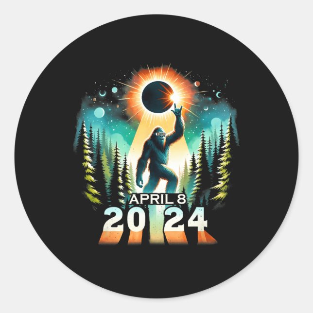 Total Solar Eclipse April 8 Solar Eclipse 2024 Tot Classic Round Sticker (Front)