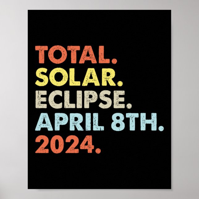 Total Solar Eclipse April 8th 2024 Totality Astron Poster (Front)