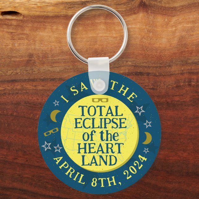 Total Solar Eclipse April 8th 2024 Viewer Souvenir Key Ring (Front)