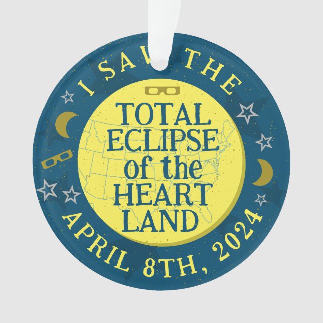 Total Solar Eclipse April 8th 2024 Viewer Souvenir Ornament (Front)