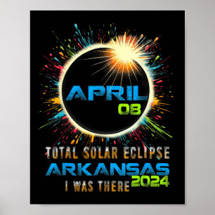 Total Solar Eclipse Arkansas 2024 Colourful Totali Poster