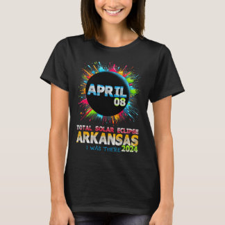 Total Solar Eclipse Arkansas 2024 Colourful Totali T-Shirt