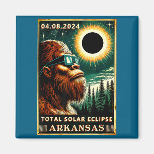 Total Solar Eclipse Arkansas Bigfoot Illustration Magnet