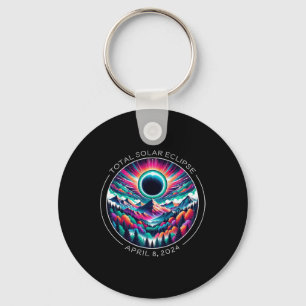 Total Solar Eclipse Artsy Colourful Totality Lands Key Ring