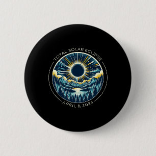Total Solar Eclipse Artsy Totality Sky With April 6 Cm Round Badge
