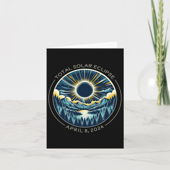 Total Solar Eclipse Artsy Totality Sky With April  Card (Front)