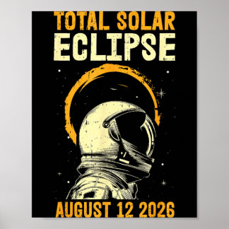 Total Solar Eclipse August 12 2026 Art Poster