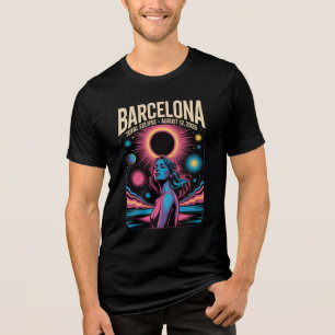 Total Solar Eclipse August 12,2026 Barcelona Tri-Blend Shirt