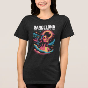 Total Solar Eclipse August 12,2026 Barcelona Tri-Blend Shirt