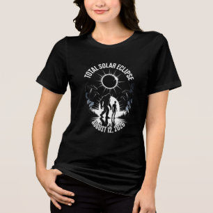 Total Solar Eclipse August 12,2026 Bigfoot Alien Tri-Blend Shirt