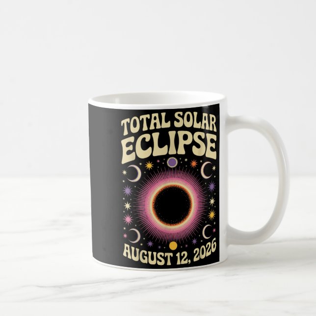 Total Solar Eclipse August 12 2026 Celestial Retro Coffee Mug (Right)