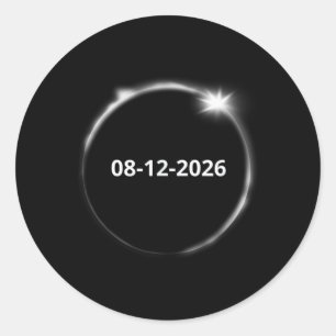 Total Solar Eclipse August 12 2026 Classic Round Sticker