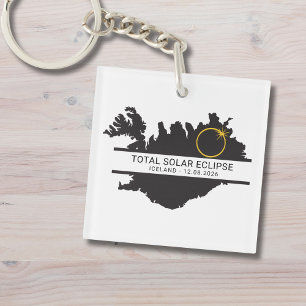 Total Solar Eclipse August 12 2026 – Iceland Key Ring