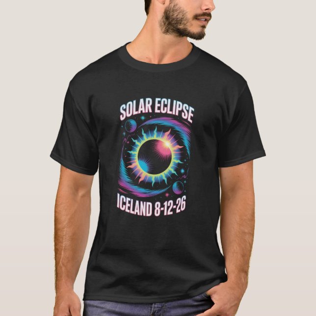 Total Solar Eclipse August 12,2026 Iceland Tee (Front)