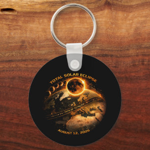 Total Solar Eclipse August 12 2026 Path of Totalit Key Ring
