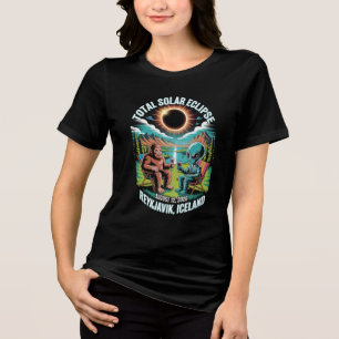 Total Solar Eclipse August 12,2026 Reykjavik Tri-Blend Shirt
