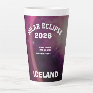Total solar eclipse August 2026 text personalised Latte Mug
