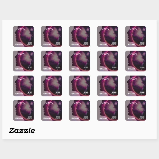 Total solar eclipse August 2026 text personalised Square Sticker (Sheet)