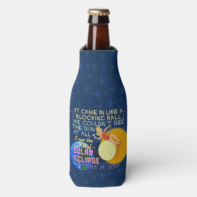 Total Solar Eclipse August 21 2017 American Funny Bottle Cooler (Bottle Front)
