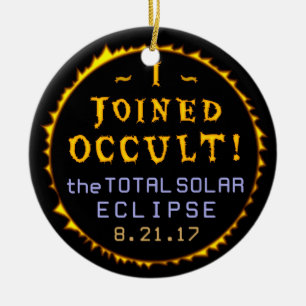 Total Solar Eclipse August 21 2017 Funny Occult Ceramic Tree Decoration