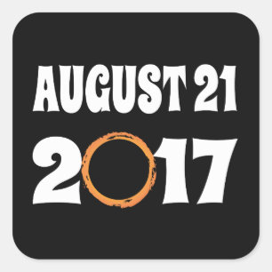 Total Solar Eclipse August 21 2017 Square Sticker