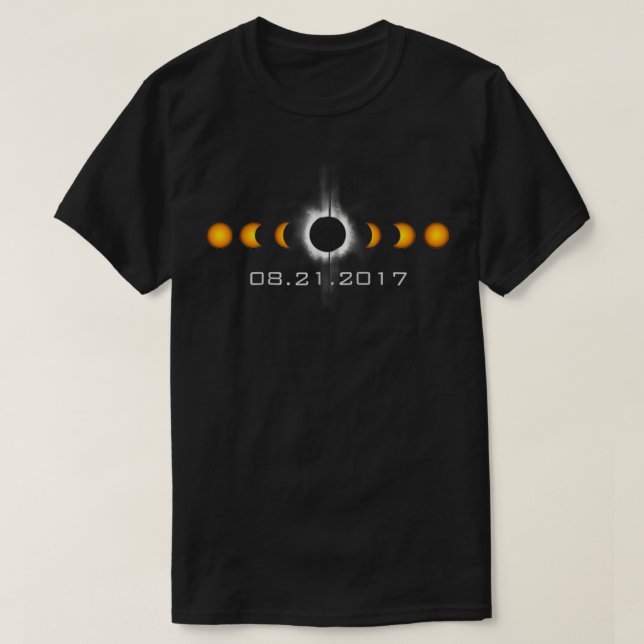 Total Solar Eclipse August 21 2017 Sun Moon Zip  T-Shirt (Design Front)