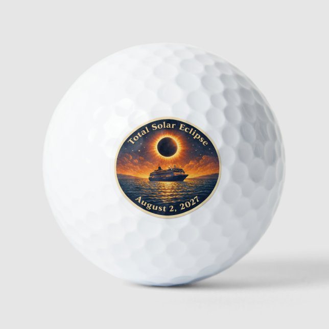 Total Solar Eclipse August 2 2027 cruise ship  Golf Balls (Front)