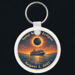 Total Solar Eclipse August 2 2027 cruise ship  Key Ring<br><div class="desc">Total Solar Eclipse August 2,  2027 cruise ship keychain</div>