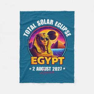 Total Solar Eclipse August 2 Design Fleece Blanket