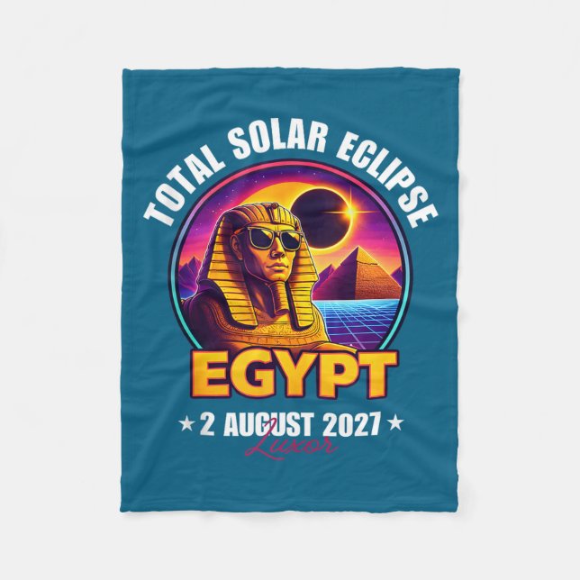 Total Solar Eclipse August 2 Design Fleece Blanket (Front)
