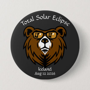 Total Solar Eclipse Bear Eclipse Viewer 7.5 Cm Round Badge