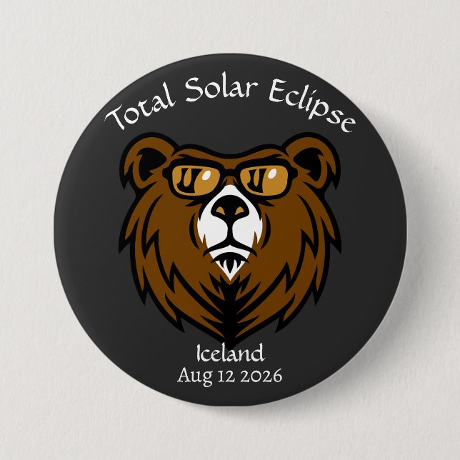 Total Solar Eclipse Bear Eclipse Viewer 7.5 Cm Round Badge (Front)