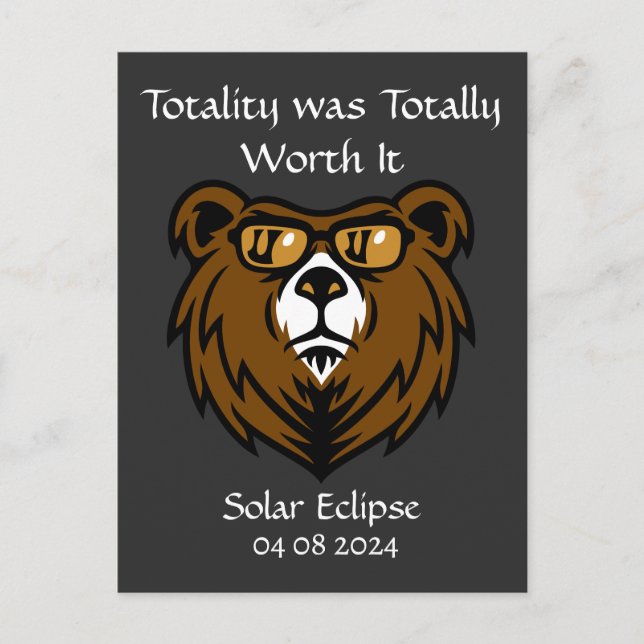Total Solar Eclipse Bear Eclipse Viewer Postcard (Front)