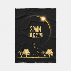 Total Solar Eclipse Bigfoot 08 Illustration Fleece Blanket