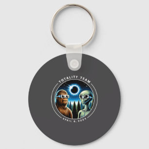 Total Solar Eclipse Bigfoot Alien Key Ring